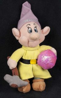 Disney Snow White Seven Dwarfs Mini Bean Bag Dopey w/ Stone 8" Plush